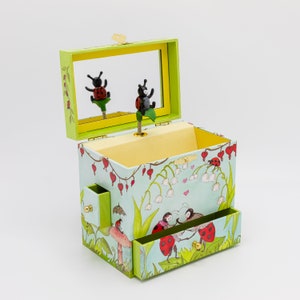 Enchantmints Lady Bugs Musical Jewelry Box for kids - Merrily We Roll Along Tune.