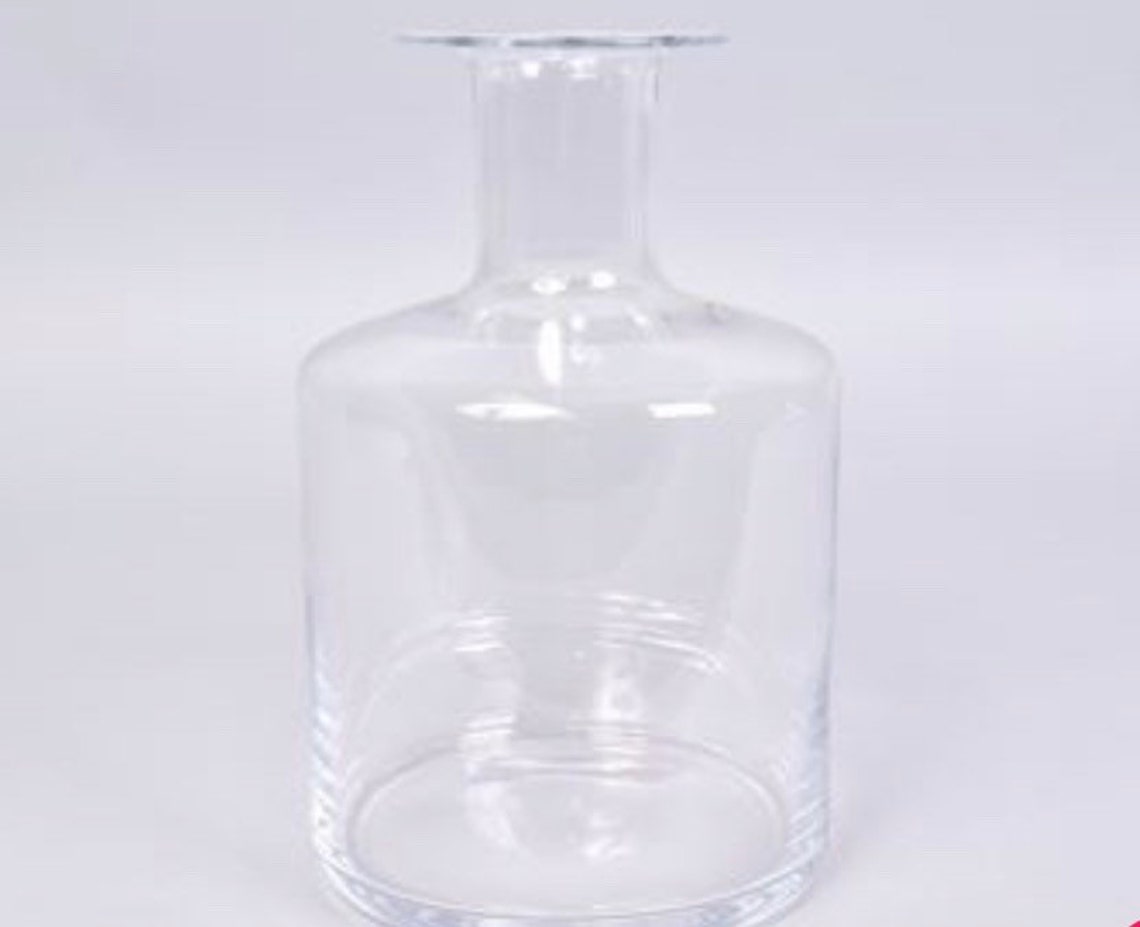 Clear Glass apothecary bottle vase bottleneck slim neck vase Etsy