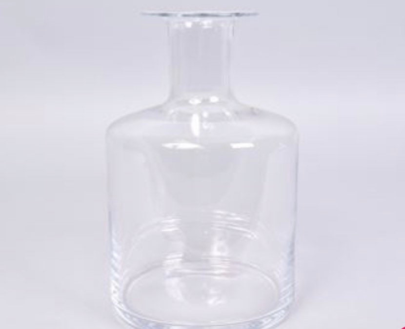 Clear Glass apothecary bottle vase bottleneck slim neck vase Etsy