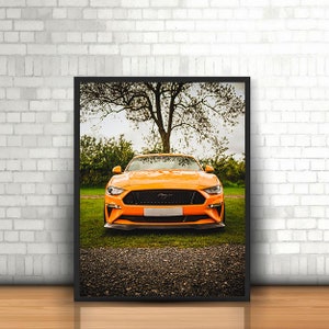 Print Poster Art Photograph Ford Mustang 1969 1970 Drag Racing Classic Poster- Automotive Decoration