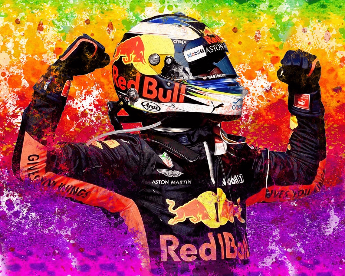 Daniel Ricciardo F1 Driver Portrait Poster Digital Artwork Etsy