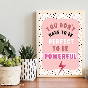 Positiver Druck - Wohndekor - Kunst Raumdekor - Positive Wandkunst - Spruch - Fun Room Print - Wohnzimmer Druck - Sprüche - Rosa Schriftzug