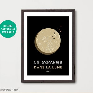 Retro Moon Print: La Voyage Dans la Lune Poster
