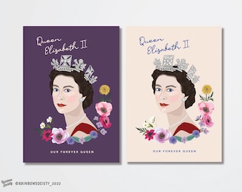 Queen Elizabeth II Memorial Print: Royal Remembrance Poster