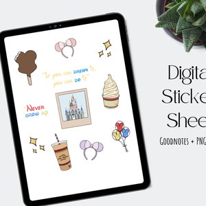 Magic Kingdom Digital Stickers, Digital Planner Stickers, Digital Sticker Sheet, Digital Stickers Goodnotes, Digital Planning