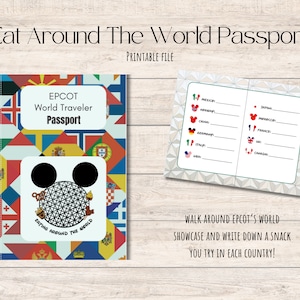 Printable Eating Around The World Passport | Epcot Food Passport | World Showcase