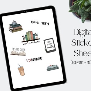 Book Digital Stickers, Digital Planner Stickers, Digital Sticker Sheet, Digital Stickers Goodnotes, Digital Planning