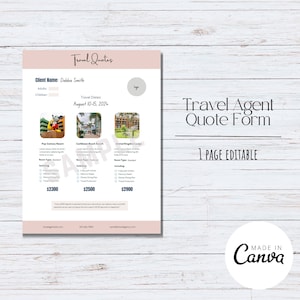 Travel Agent Quote Template | Canva | WDW Vacation | Editable