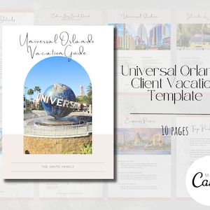 Travel Agent Universal Orlando Client Template | Universal Vacation Guide | Canva Template