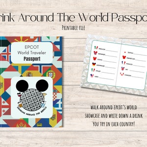 Printable Drinking Around The World Passport | Epcot Drink Passport | World Showcase