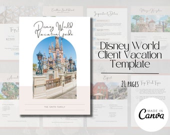 Travel Agent WDW Client Template | WDW Vacation Guide | Lightning Lane Passes | Canva Template