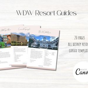 Guias de resorts WDW | Guia de férias WDW | Guia de viagem | Modelo Canva