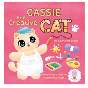 Libro infantil personalizado - El gato creativo, libro del alfabeto, aprendizaje de letras, regalo de cumpleaños, libro personalizado, regalo para niña, letra C
