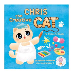 Libro infantil personalizado: El gato creativo, libro del alfabeto, aprendizaje de letras, regalo de cumpleaños, libro personalizado, regalo para niño, letra C
