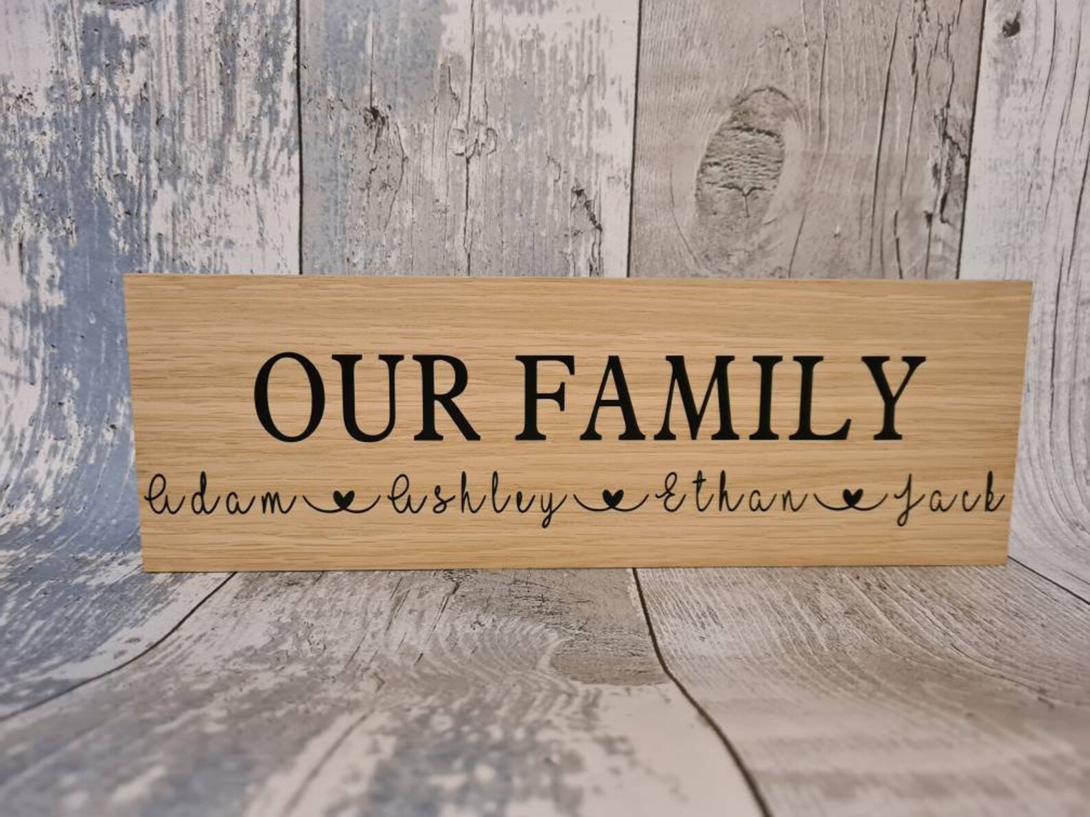 Freestanding Personalised Our Family Plaque. House warming new Etsy