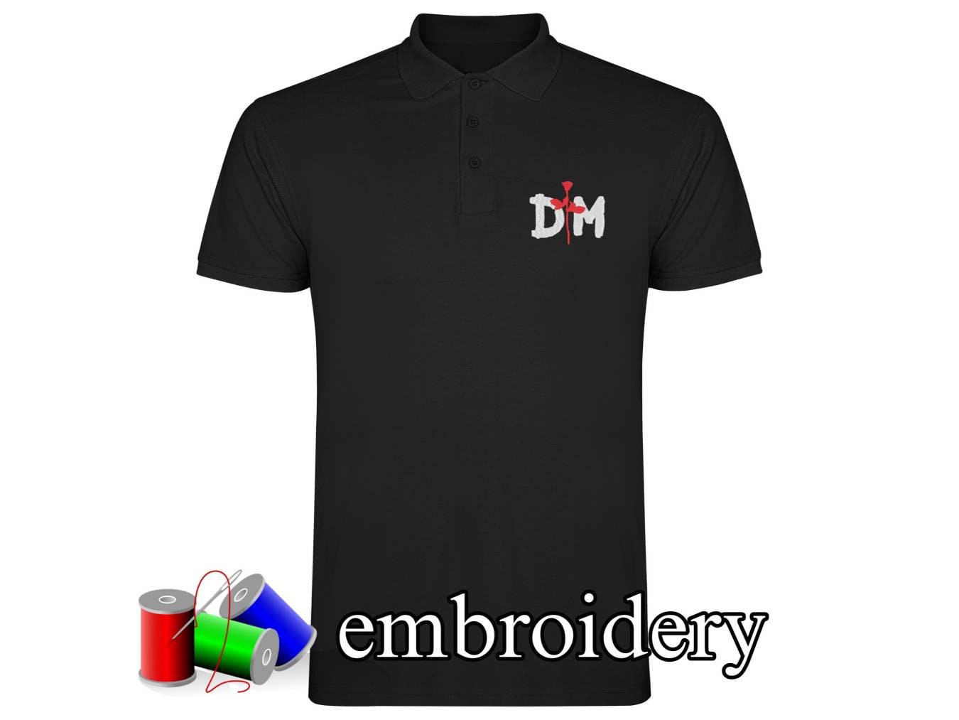 Depeche Mode Polo Shirt Embroidered Logo Black T-shirt Man 100% Cotton  Sizes S M L XL XXL - Etsy