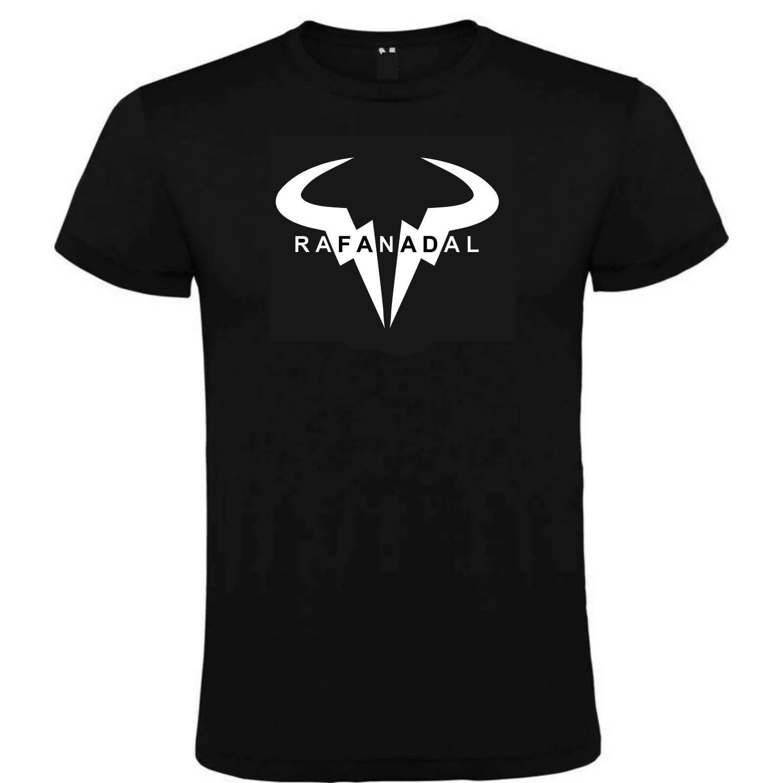 Rafa Nadal Futbolka Chernyy Logotype Rafa Nadal Chelovek Uniseks
