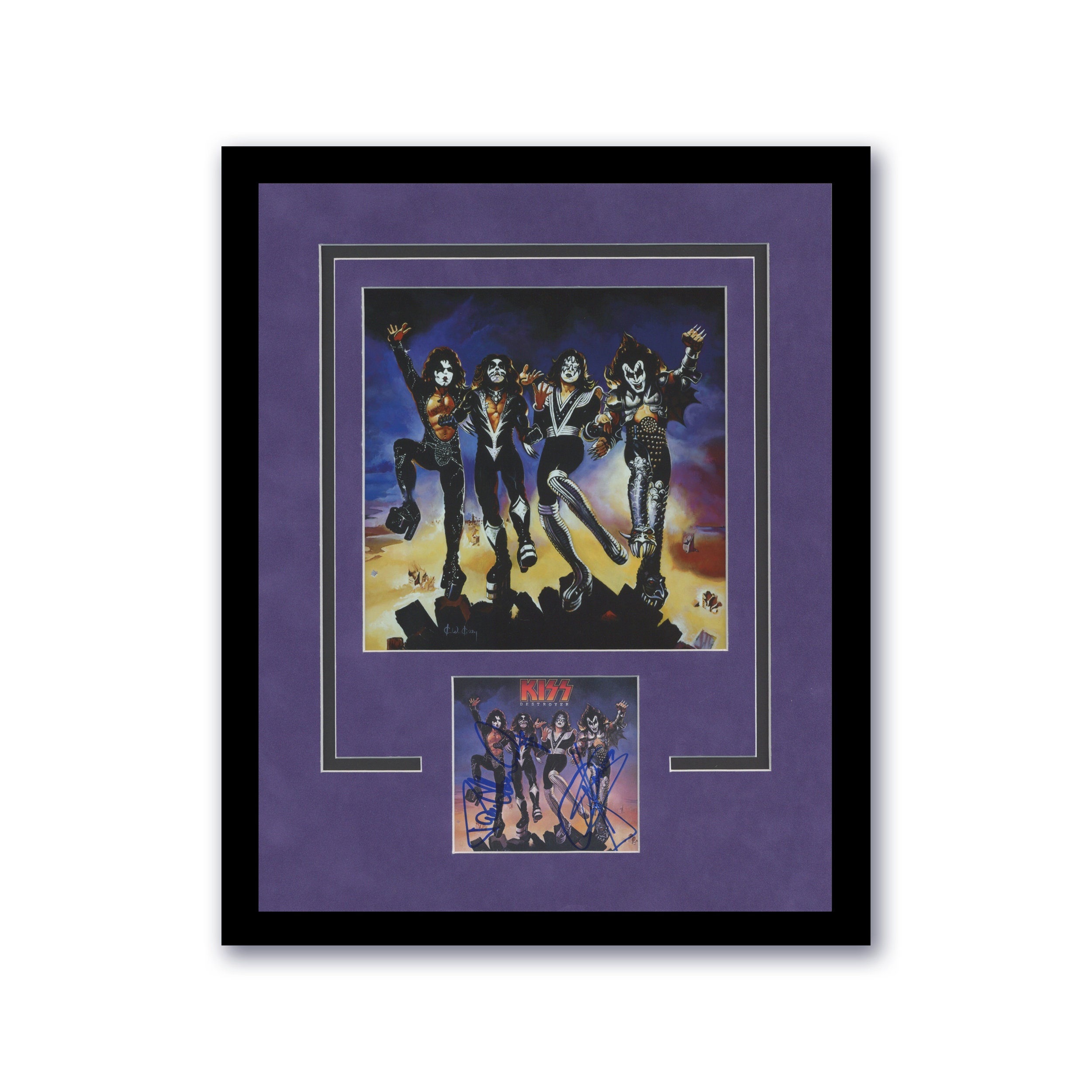 Gene Simmons & Paul Stanley "KISS" Autographs SIGNED Framed 11x14 Display E