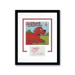 Norman Bridwell &quot;Clifford the Big Red Dog&quot; AUTOGRAPH Signed Framed 11x14 Display