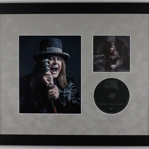 Ozzy Osbourne &quot;Ordinary Man&quot; AUTOGRAPH Signed CD Custom Framed Display B