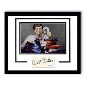 Bill Gates &quot;Microsoft&quot; AUTOGRAPH Signed Photo Custom Framed 11x14 Display E