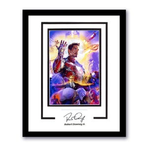 AUTOGRAPHE « Iron Man » de Robert Downey Jr. signé « Avengers » encadré, présentoir 11 x 14