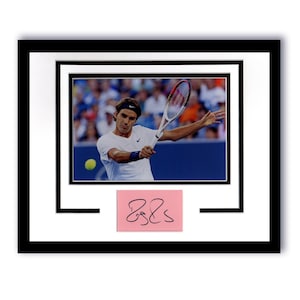 Roger Federer AUTOGRAPH Signed U.S. Open Tennis Custom Framed 11x14 Display