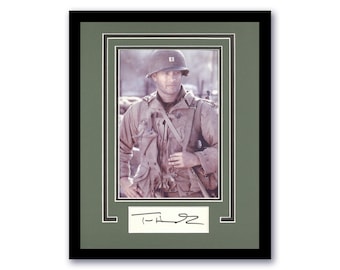 Foto autografata di Tom Hanks "Salvate il soldato Ryan" con cornice, formato 11x14