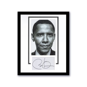 Barack Obama &#39;44º Presidente&#39; AUTÓGRAFO Firmado Enmarcado Personalizado 11x14 Display B