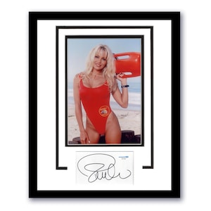 Pamela Anderson &quot;Baywatch&quot; AUTOGRAPH Signed Custom Framed 11x14 Display B