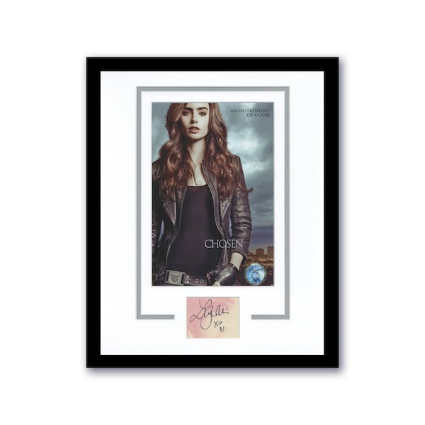 Lily Collins "The Mortal Instruments" AUTOGRAF Signerad Inramad 11x14 Display B