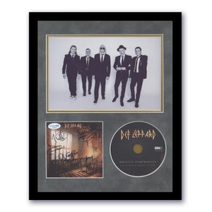 Def Leppard Autogramm &quot;&quot;Drastic Symphonies&quot;&quot; signiert gerahmt 11x14 CD Display B.&quot;