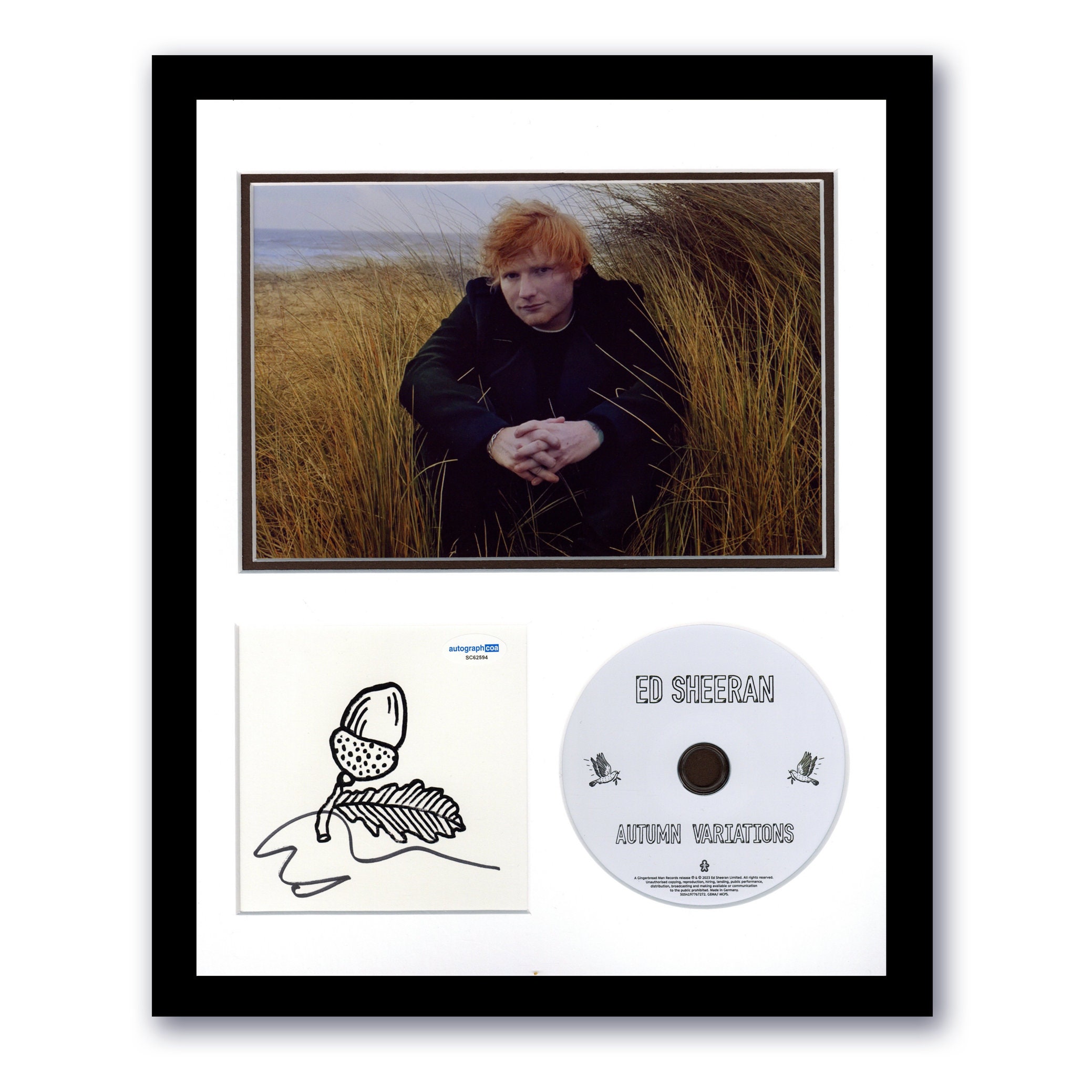 Ed Sheeran Signierter Fotodruck - Mit Passepartout 25x20cm