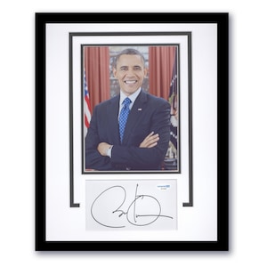 Barack Obama, &#39;44.º presidente de EE. UU.&#39; AUTÓGRAFO Firmado Enmarcado 11x14 Exhibición B