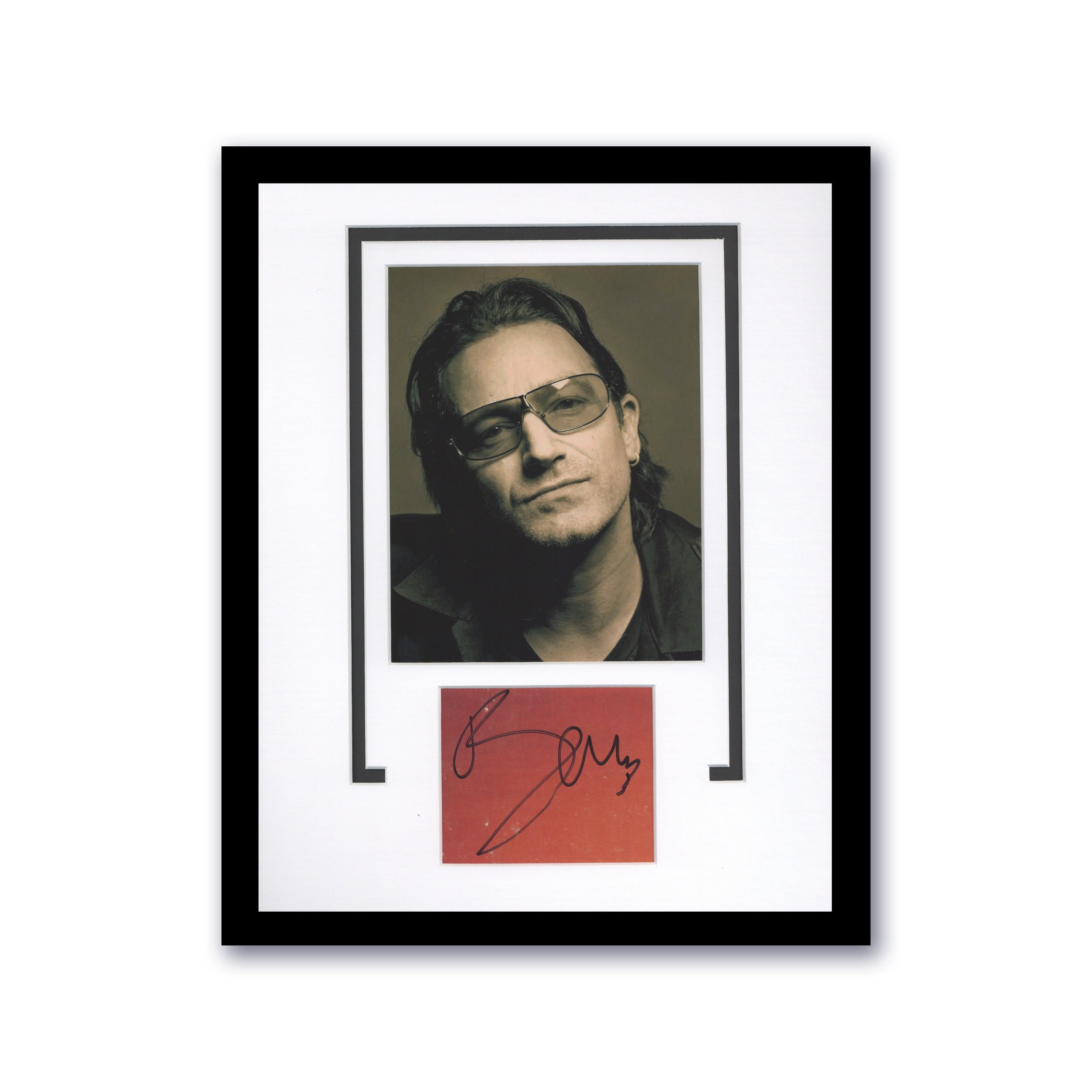 Bono U2 Autograph SIGNED Photo Custom Framed 11x14 Matted Display
