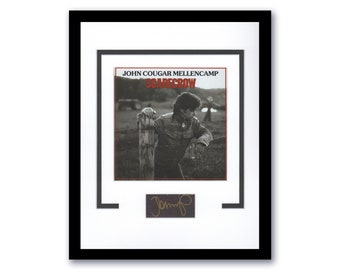 John Cougar Mellencamp "Espantalho" AUTÓGRAFO assinado emoldurado 11x14 Display D