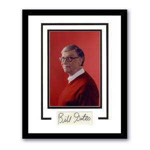 Bill Gates &quot;Microsoft&quot; AUTOGRAPH Signed Photo Custom Framed 11x14 Display D