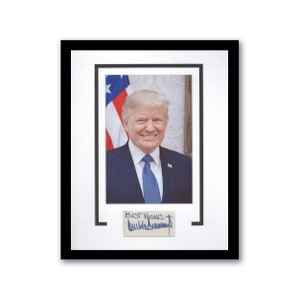 Donald Trump AUTOGRAPH Signed President MAGA Custom Framed 11x14 Display B