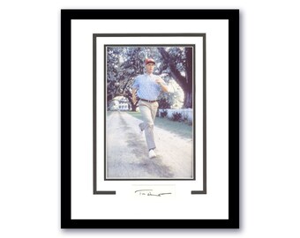 Foto autografata di Tom Hanks "Forrest Gump" con cornice, 11x14 cm, con passepartout