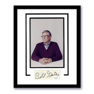 Bill Gates &quot;Microsoft&quot; AUTOGRAPH Signed Photo Custom Framed 11x14 Display F