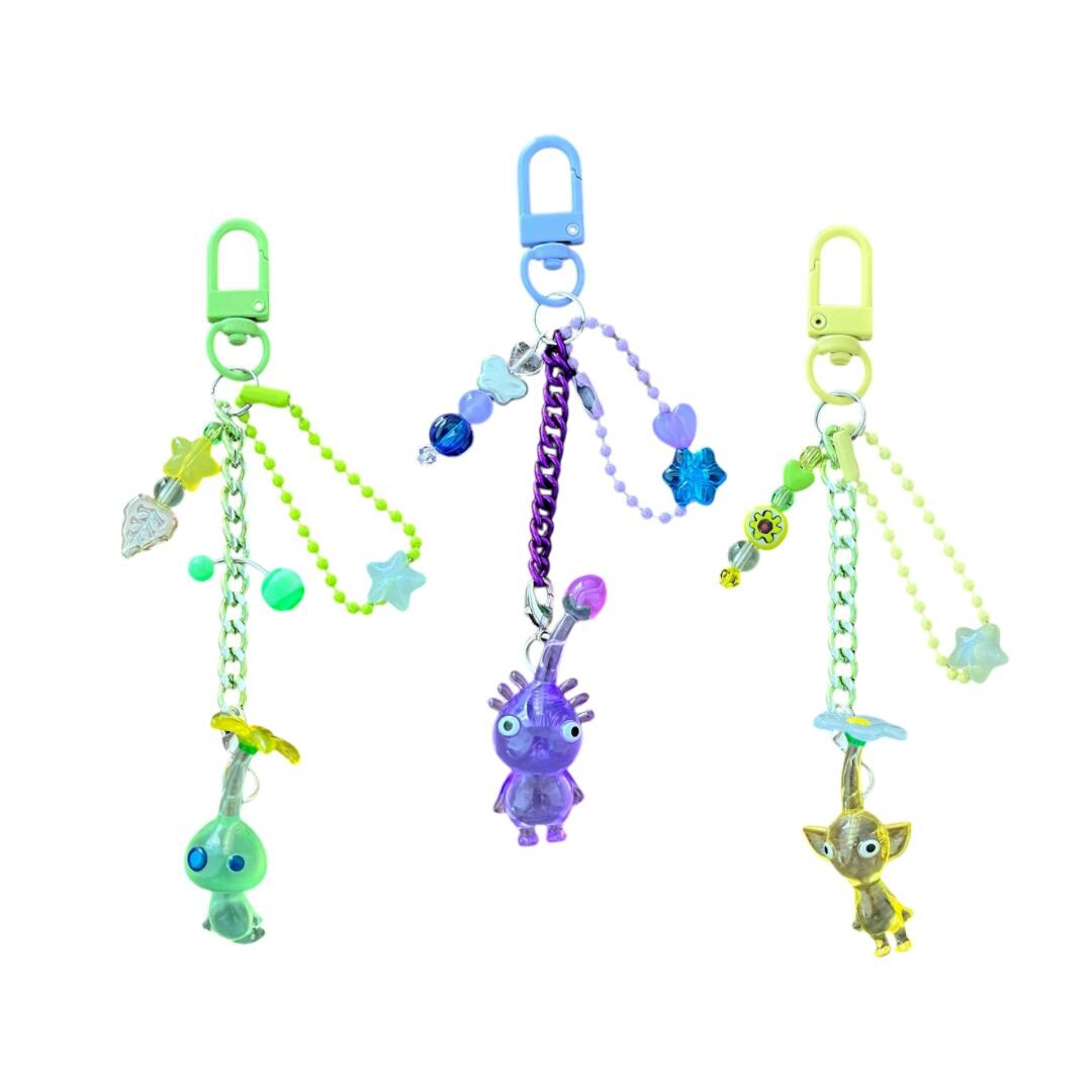 Pikmin Beaded Keychain | Purple, Glow, Yellow | Bandai Nintendo