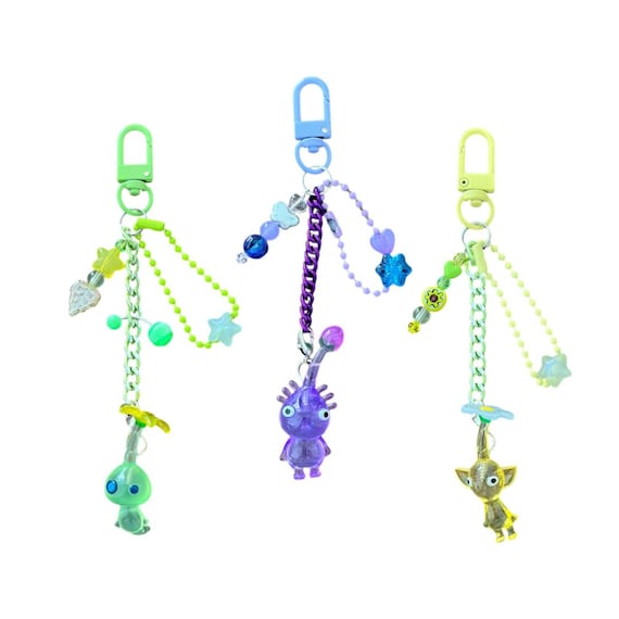 Pikmin Beaded Keychain | Purple, Glow, Yellow | Bandai Nintendo