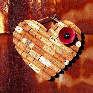 Wine Lover Heart Cork Bulletin Board