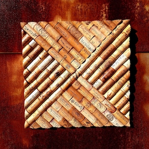 X Marks the Spot Square Wine Cork Bulletin Board