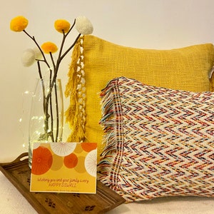 Multi-colored Boho fringe cushion cover Zigzag colourful pillow Geometric Lumbar Throw cushion Bohemian Home Decor Summer decor image 3