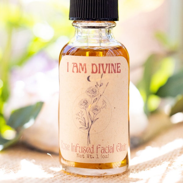 I am Divine Rose infused facial oil