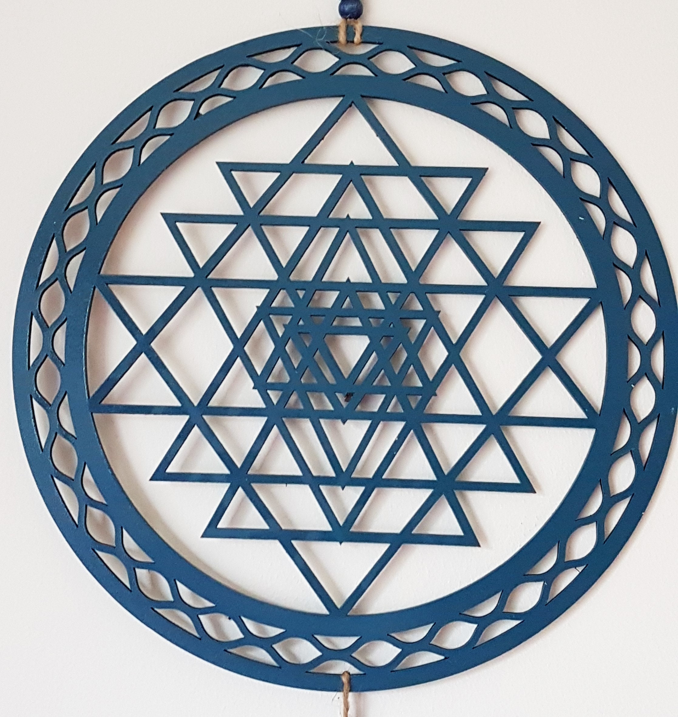 Set of 3 Handmade Sacred Symbol Wall Hanger: Sri Yantra 28cm - Etsy UK