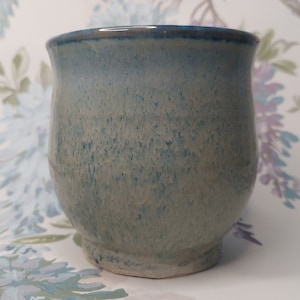 Cream, Green and Blue Plant Pot