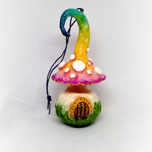 Ватна іграшка на ялинку. Ватная игрушка. Spun cotton toys. Mushroom. Ornamento natalizio.Casa di fata.