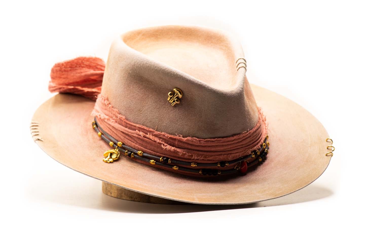 San Diego Women’s Wide Brim Felt Fedora Hat in Dusty Rose with Decorative Band Dusty Rose Fedora - Etsy main image 4